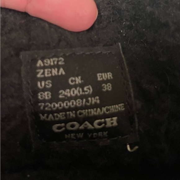 Coach Zena Black Suede Leather Winter Mid-Calf Boot Size 8B - Picture 10 of 10